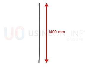 Barre de Tirage Extérieure Rectangle Inox Hauteur 1400 mm + Poignée Intérieure Inox + Serrure Automatique 5 Points