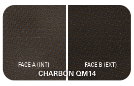 Coloris Toile Charbon QM14 - Face A (Côté Intérieur) - Face B (Côté Extérieur)