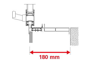 Dormant 175 mm pour Doublage de 180 mm + Aile de Recouvrement Intérieur de 12 mm + Pièce d'Appui 198 mm - Coulissant 2 Rails