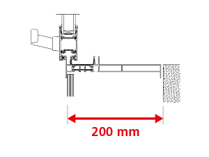 Dormant 195 mm pour Doublage de 200 mm + Aile de Recouvrement Intérieur de 12 mm + Pièce d'Appui 198 mm - Coulissant 2 Rails