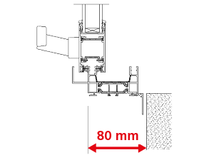 Dormant 70 mm + Tapées Rapportées de 7 mm pour Doublage de 80 mm + Pièce d'Appui à Cliper 30 mm - Coulissant 2 Rails