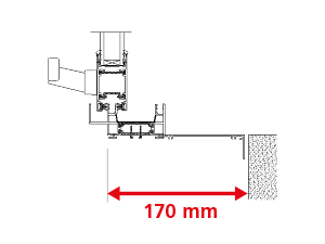 Dormant 70 mm + Tapées Rapportées de 97 mm pour Doublage de 170 mm + Pièce d'Appui à Cliper 128 mm - Coulissant 2 Rails
