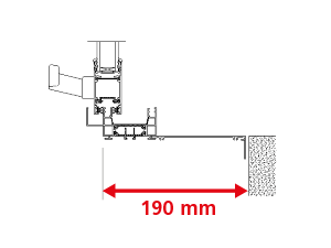 Dormant 70 mm + Tapées Rapportées de 117 mm pour Doublage de 190 mm + Pièce d'Appui à Cliper 128 mm - Coulissant 2 Rails
