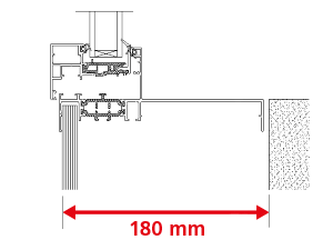 Dormant 175 mm pour Doublage de 180 mm + Aile de Recouvrement Intérieur de 9 mm + Pièce d'Appui 237 mm