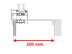 Dormant 195 mm pour Doublage de 200 mm + Aile de Recouvrement Intérieur de 9 mm + Pièce d'Appui 237 mm