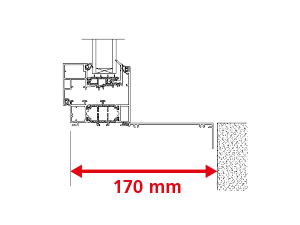 Dormant 70 mm + Tapées Rapportées de 97 mm pour Doublage de 170 mm + Pièce d'Appui à Cliper 128 mm