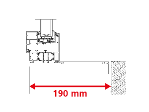 Dormant 70 mm + Tapées Rapportées de 117 mm pour Doublage de 190 mm + Pièce d'Appui à Cliper 128 mm