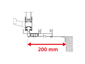 Dormant 133 mm + Tapées Rapportées de 67 mm pour Doublage de 200 mm + Pièce d'Appui à Cliper 100 mm - Coulissant 3 Rails