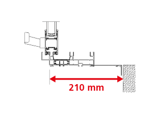 Dormant 133 mm + Tapées Rapportées de 77 mm pour Doublage de 210 mm + Pièce d'Appui à Cliper 100 mm - Coulissant 3 Rails