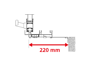 Dormant 133 mm + Tapées Rapportées de 87 mm pour Doublage de 220 mm + Pièce d'Appui à Cliper 100 mm - Coulissant 3 Rails