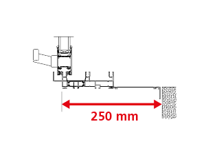 Dormant 133 mm + Tapées Rapportées de 117 mm pour Doublage de 250 mm + Pièce d'Appui à Cliper 128 mm - Coulissant 3 Rails