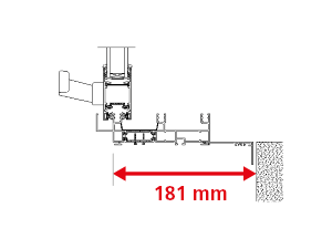 Dormant 133 mm + Tapées Rapportées de 48 mm pour Doublage de 181 mm + Pièce d'Appui à Cliper 100 mm - Coulissant 3 Rails 