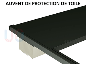 Avec Auvent de Protection de Toile en Aluminium (Même Coloris que la Structure)
