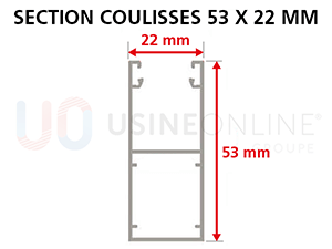 Section Coulisses 53 x 22 mm