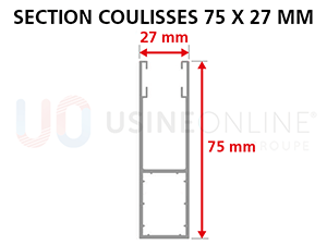 Section Coulisses 75 x 27 mm