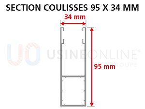 Section Coulisses 95 x 34 mm