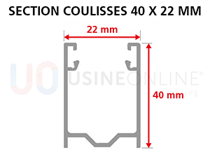 Section Coulisses 40 x 22 mm