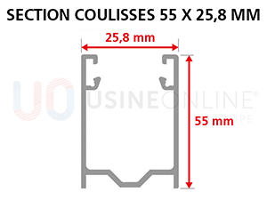 Section Coulisses 55 x 25.8 mm