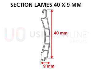Section Lames PVC 40 x 9 mm - Double Paroi
