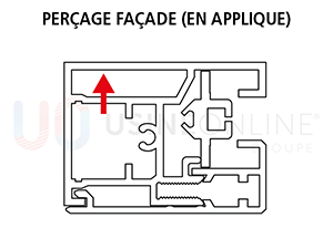 Coulisses Zip 46 x 34 mm Perçage Façade (En Applique)