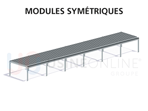 8 Modules Symétriques (18 Poteaux dont ceux du Milieu Centrés) 