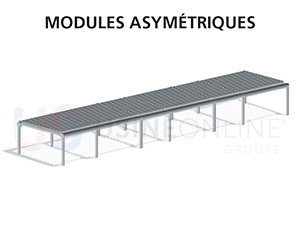 8 Modules Asymétriques (18 Poteaux dont ceux du Milieu Décentrés) 