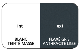 Coffre PVC Bicoloration Blanc Int / Plaxé Gris Anthracite Lisse Ext 