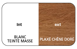 Coffre PVC Bicoloration Blanc Int / Plaxé Chêne Doré Ext 