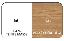 Coffre PVC Bicoloration Blanc Int / Plaxé Chêne Liège Ext 