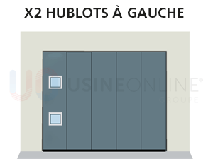 X2 Hublots Répartition Verticale à Gauche (Vue Intérieure) - Position Hublots à Égale Distance sur la Hauteur