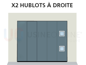 X2 Hublots Répartition Verticale à Droite (Vue Intérieure) - Position Hublots à Égale Distance sur la Hauteur