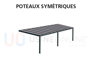 Poteaux Symétriques (3 Poteaux dont celui du Milieu Centré)