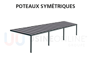 Poteaux Symétriques (4 Poteaux à Distance Égale)