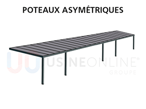 Poteaux Asymétriques (5 Poteaux à Distance Inégale)