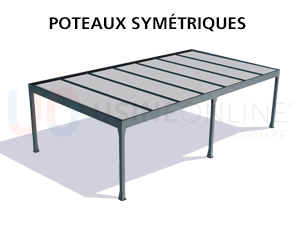 Poteaux Symétriques (6 Poteaux dont ceux du Milieu Centrés)