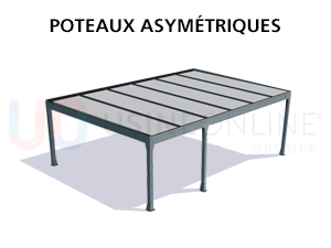 Poteaux Asymétriques (6 Poteaux dont ceux du Milieu Décentrés)