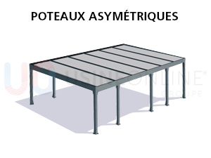 Poteaux Asymétriques (10 Poteaux dont ceux du Milieu Décentrés) 