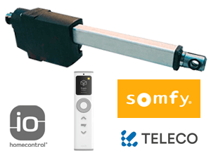 Motorisation Vérin (2 Moteurs à Partir de 12.352m²) + Centrale Teleco Compatible Somfy, Télécommande Somfy IO Patio 16 Canaux