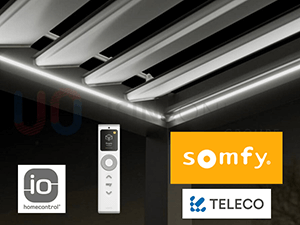 LED 1 Module 4 Côtés 3500°K (Blanc Chaud Dépoli, 94 lumens/m²) - Télécommande Somfy IO 16 Canaux Intensité Variable Fournie
