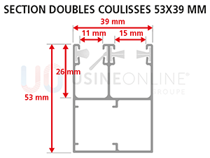 Section Double Coulisses 53 x 39 mm