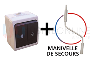 Moteur Français Telco Filaire (Interrupteur Extérieur Étanche IM07 + Manivelle de Secours - Longueur 1.2 m)