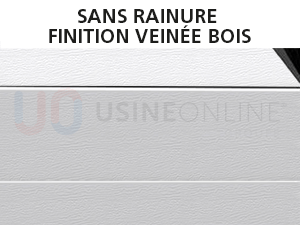 Panneaux Épaisseur 40 mm, Extérieur Finition Veinée Bois Sans Rainure, Intérieur Rainuré Stucco (Peau d'Orange) Blanc 