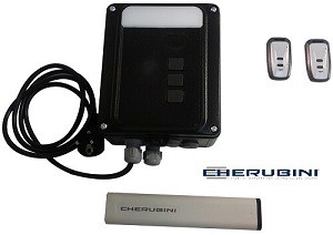 Motorisation Radio CHERUBINI (2 télécommandes 2 canaux + Arrêt Sur Obstacle + Centrale Bouton Poussoir + Commande de Secours)
