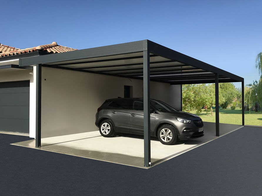 carport adossé toit plat