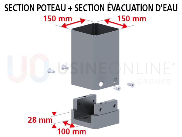 section-poteau-et-section-evacuation-eau