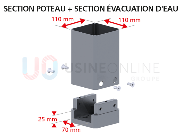 section-poteau-et-section-evacuation-eau